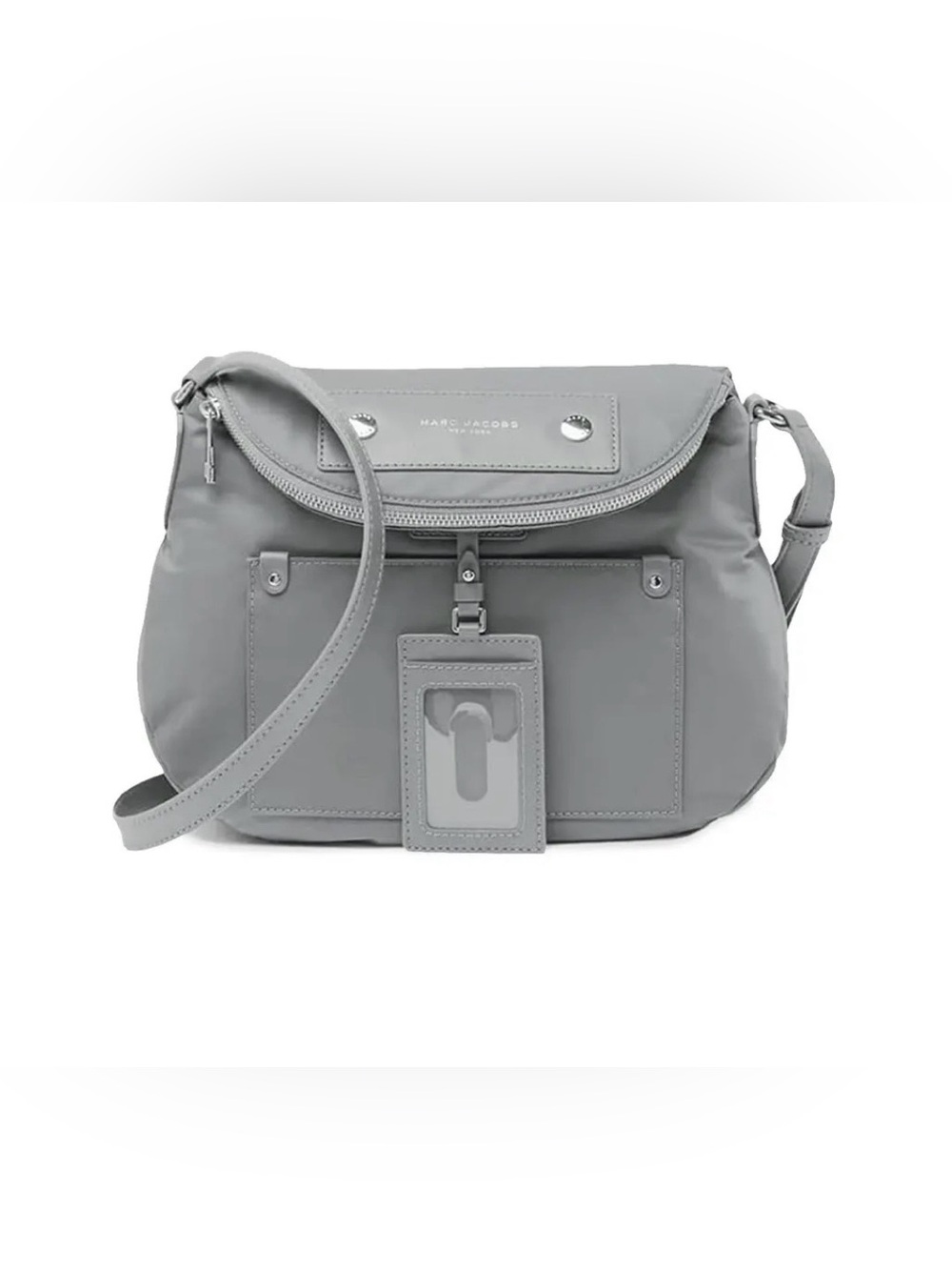 Marc Jacobs Light Gray Nylon Crossbody Bag with ID Window